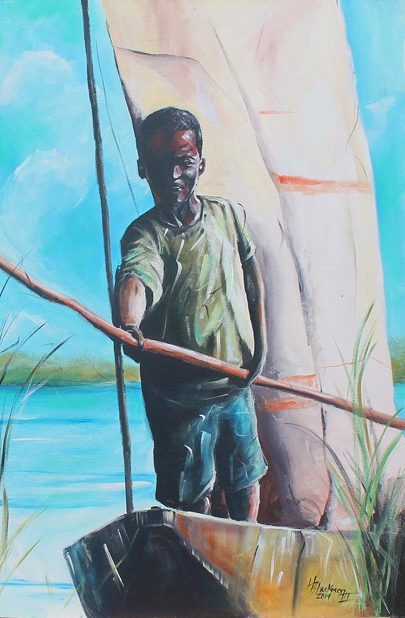 Boy Painting - River Boy by Henry Blackmon Boy Painting - River Boy by Henry Blackmon