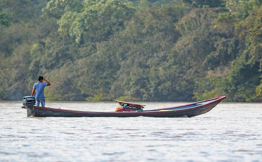 River Canoe on Rio Guayabero La Macarena Colombia Photograph by Adam Rainoff
