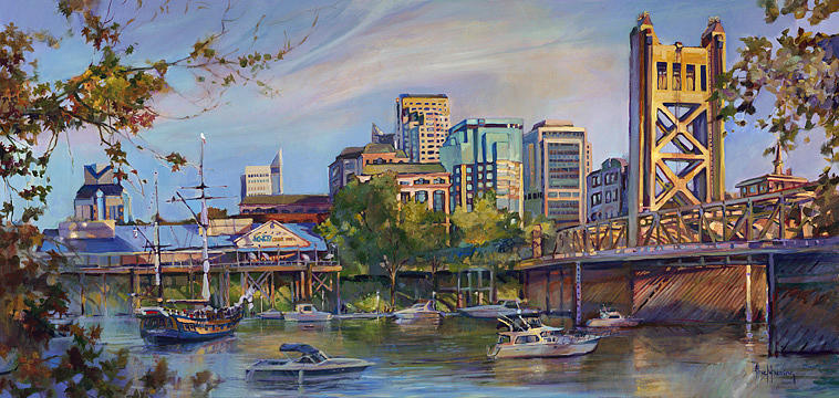 Sacramento Painting - River City by Steve Memering