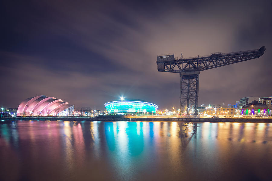 River Clyde at Night Photograph by Ray Devlin