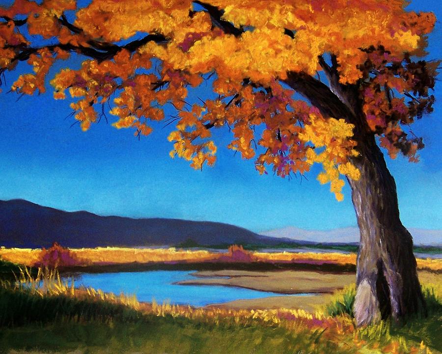 River Cottonwood Pastel by Candy Mayer