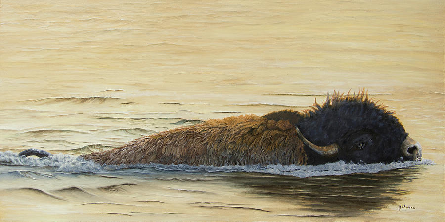River Crossing Painting by Johanna Lerwick