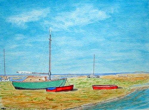 River Dee - Heswall Shore Painting by Peter Farrow
