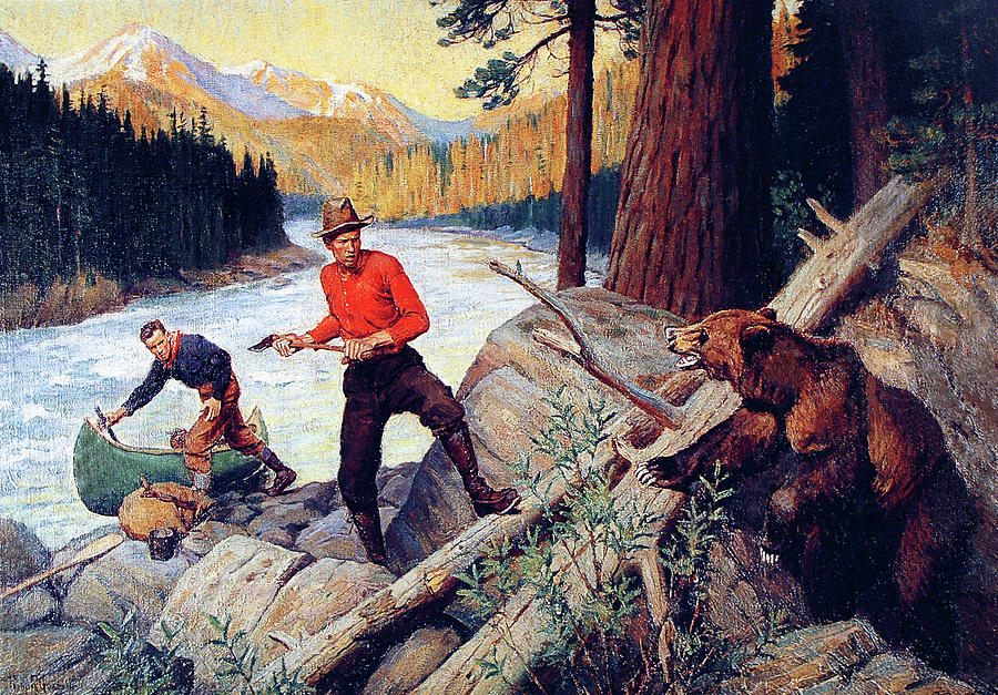 River Edge Encounter Painting by Philip R Goodwin