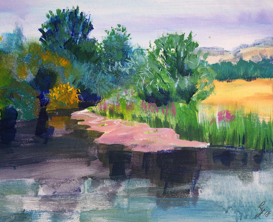 River Exe En Plein Air Impressionist Painting Painting by Mike Jory