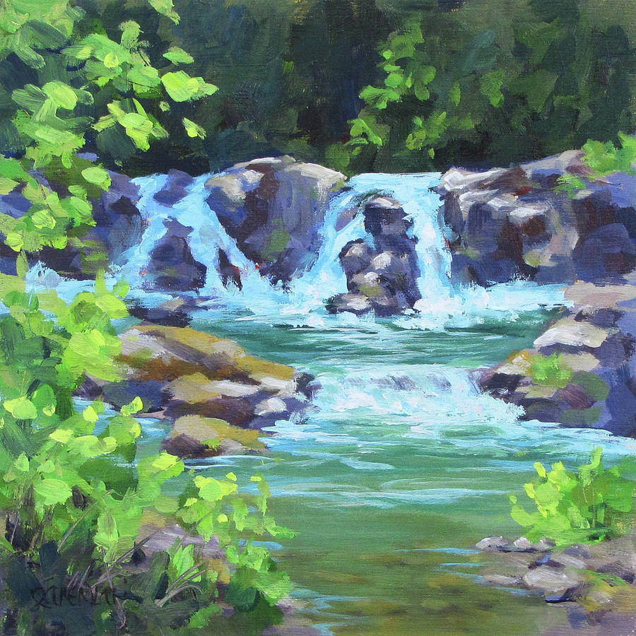 River Falls Painting by Karen Ilari