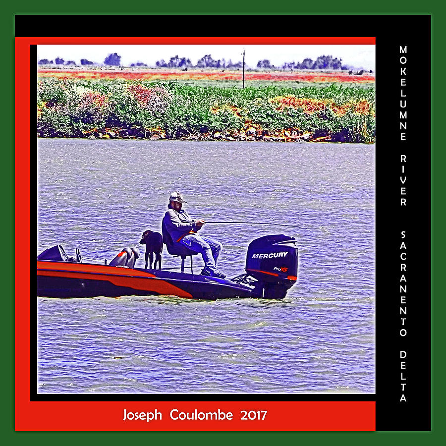 River Fishn with a  Dog Digital Art by Joseph Coulombe