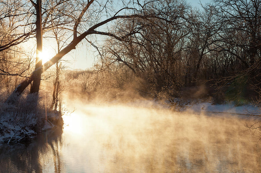 River Fog At Sunrise Photograph by David Watkins