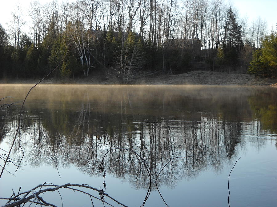 River Fog Reflection in May Photograph by Kent Lorentzen