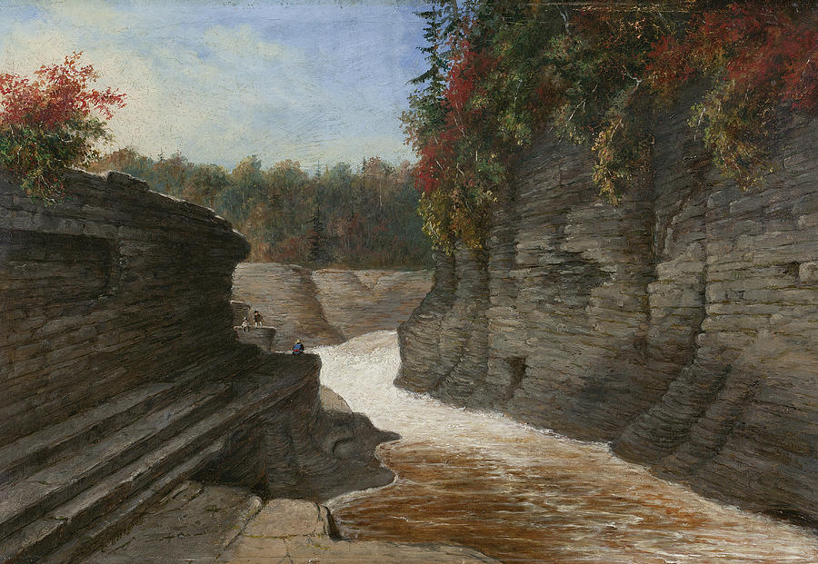 River Gorge, Autumn Painting by Cornelius Krieghoff