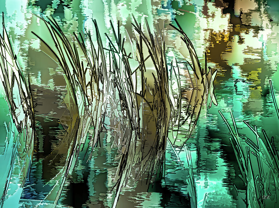 River Grass Digital Art by Susan Eileen Evans