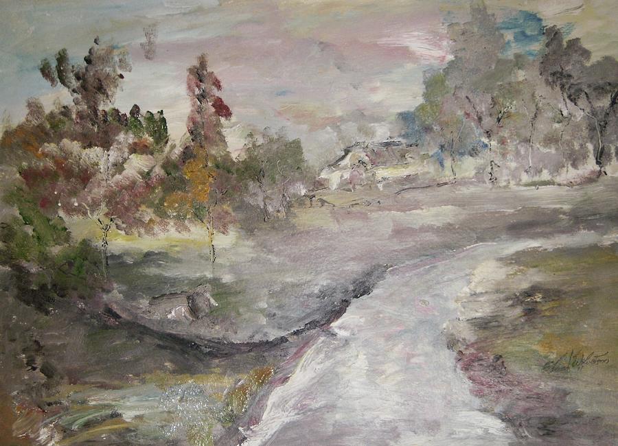 River House In Spring Painting by Edward Wolverton