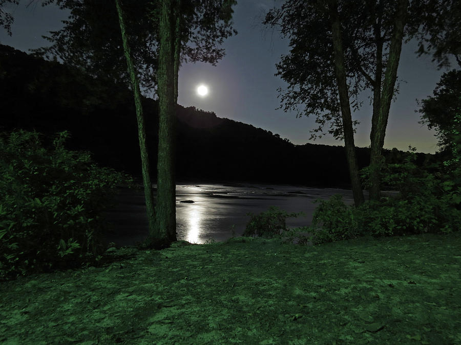 River In Moonlight Digital Art by Kathleen Illes
