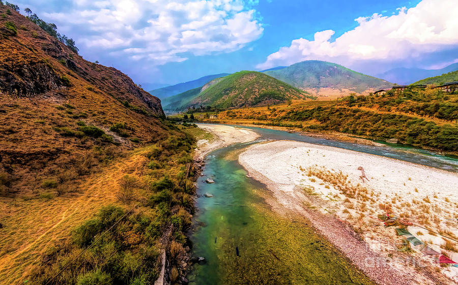 Landscape Photograph - River in the Hills by Pravine Chester