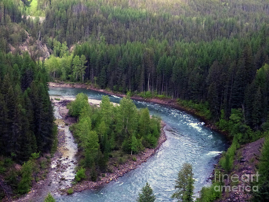 Glacier National Park Photograph - River in valley G by Paula Joy Welter