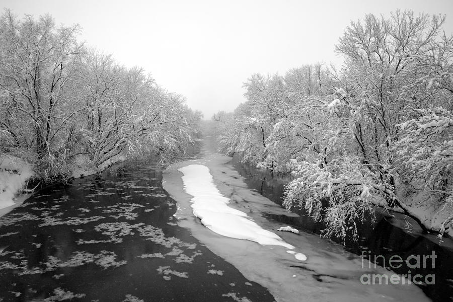 River in Winter 9589 Photograph by Ken DePue