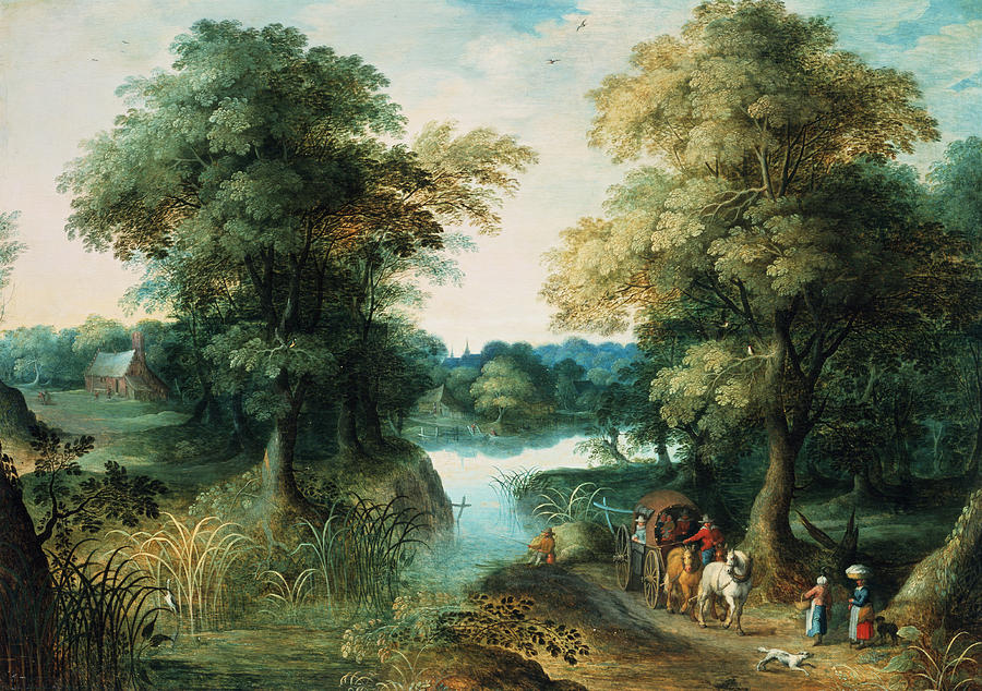 Landscape Painting - River Landscape by Pieter the Elder Bruegel