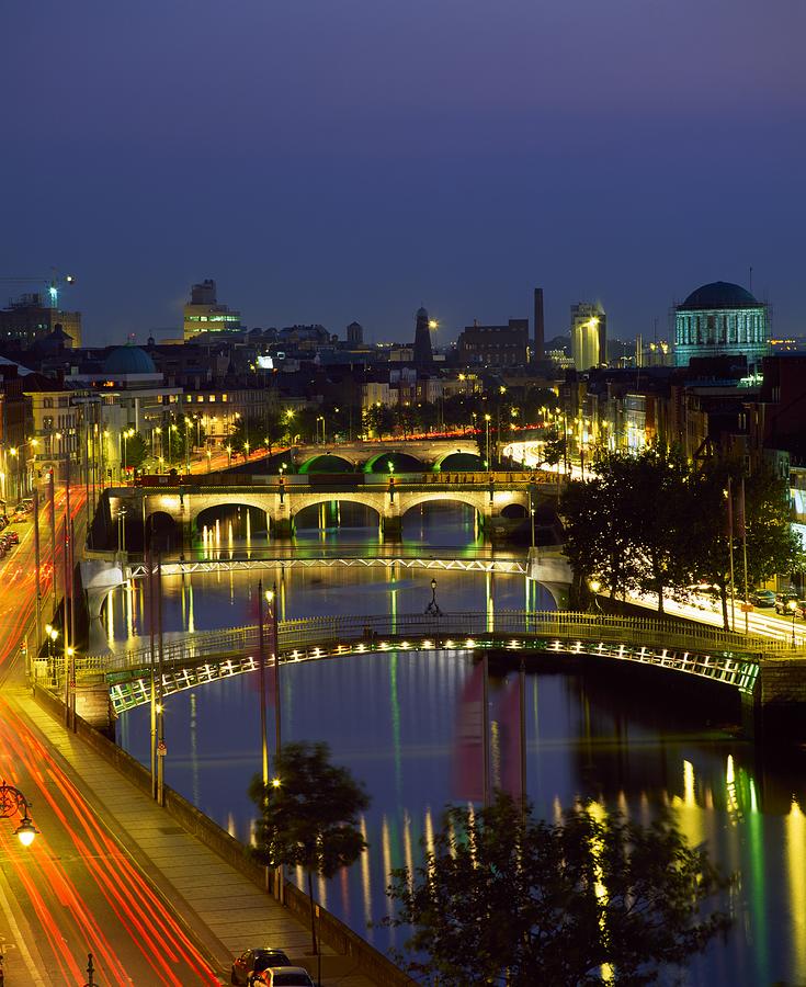 City Photograph - River Liffey Bridges, Dublin, Ireland by The Irish Image Collection 