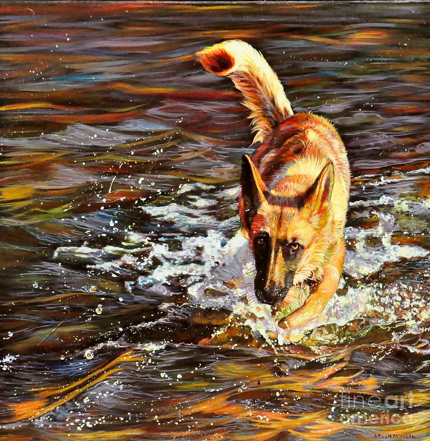 Nature Painting - River Mermaid by Kelly McNeil