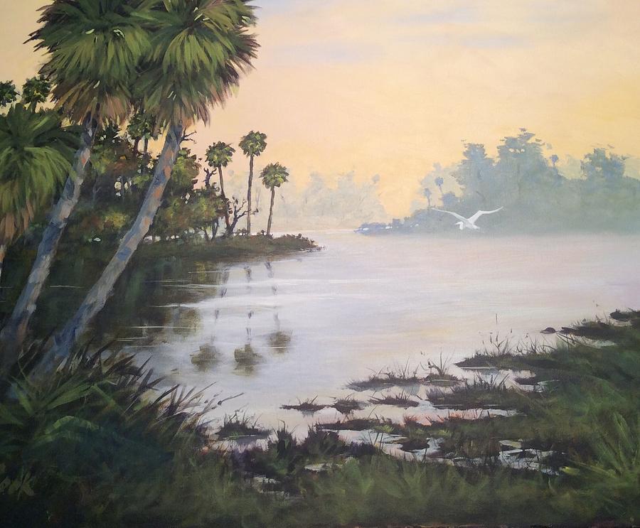 River Morning Painting by Michael Cook