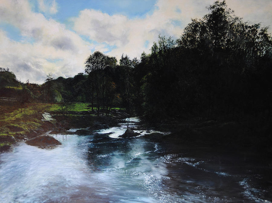 River near Rhewl Painting by Harry Robertson