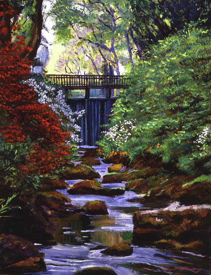 River Of Azaleas Painting by David Lloyd Glover