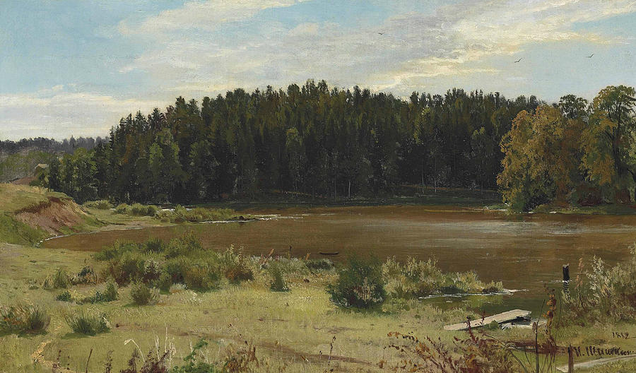 River on the Edge of a Wood Painting by Ivan Shishkin