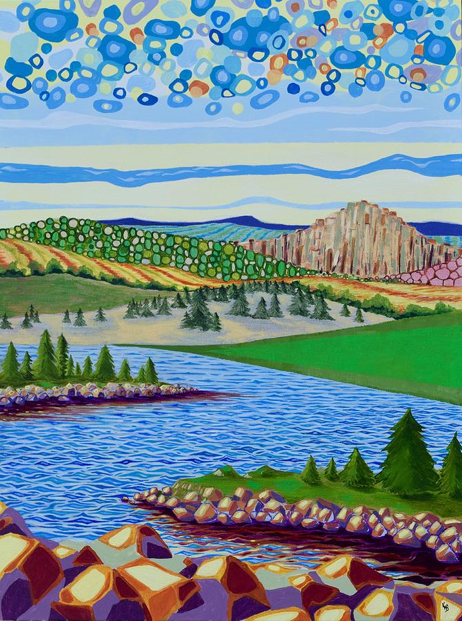 River Particles Painting by Karen Williams-Brusubardis
