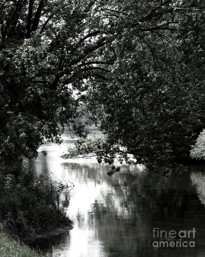 River passage in black and white Photograph by Paula Joy Welter