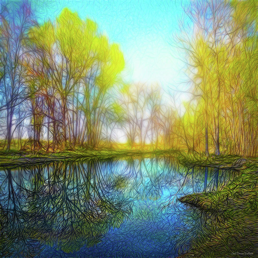 River Peace Flow Digital Art by Joel Bruce Wallach