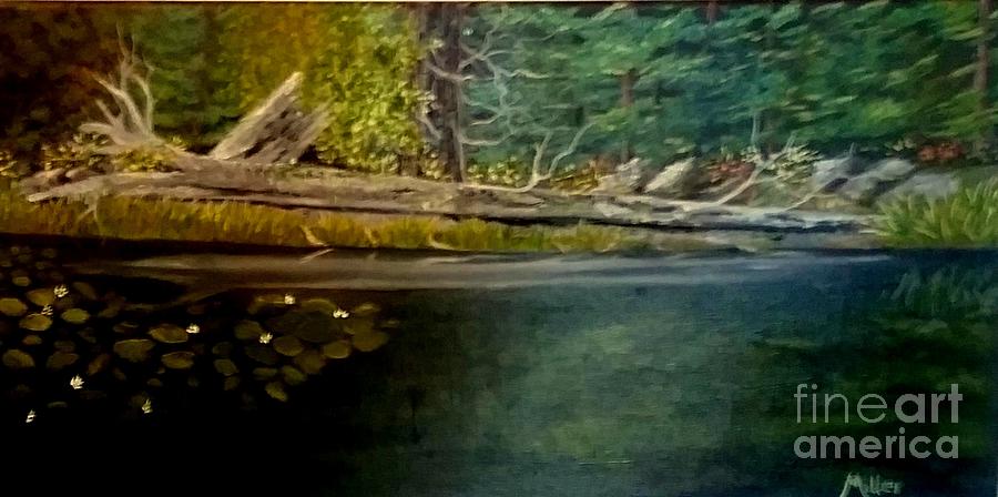 River Reflection Painting by Peggy Miller