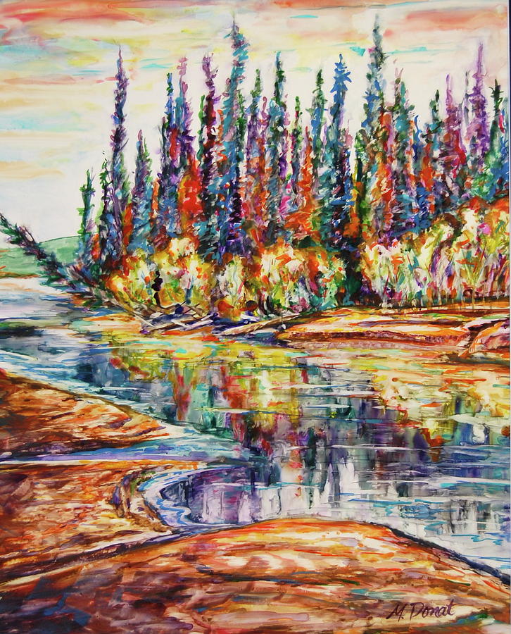 River Reflections Painting by Margaret Donat