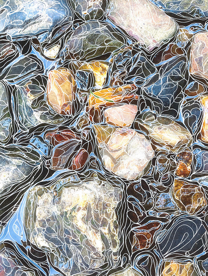 Beauty Painting - River Rocks #3 by Katie Ree Beauty Painting - River Rocks #3 by Katie Ree