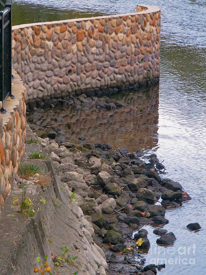 River Rocks and Rock Wall Autumn Indiana Photograph by Rory Cubel ...