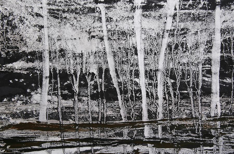 Abstract Mixed Media - River Run by Lesli Bonanni
