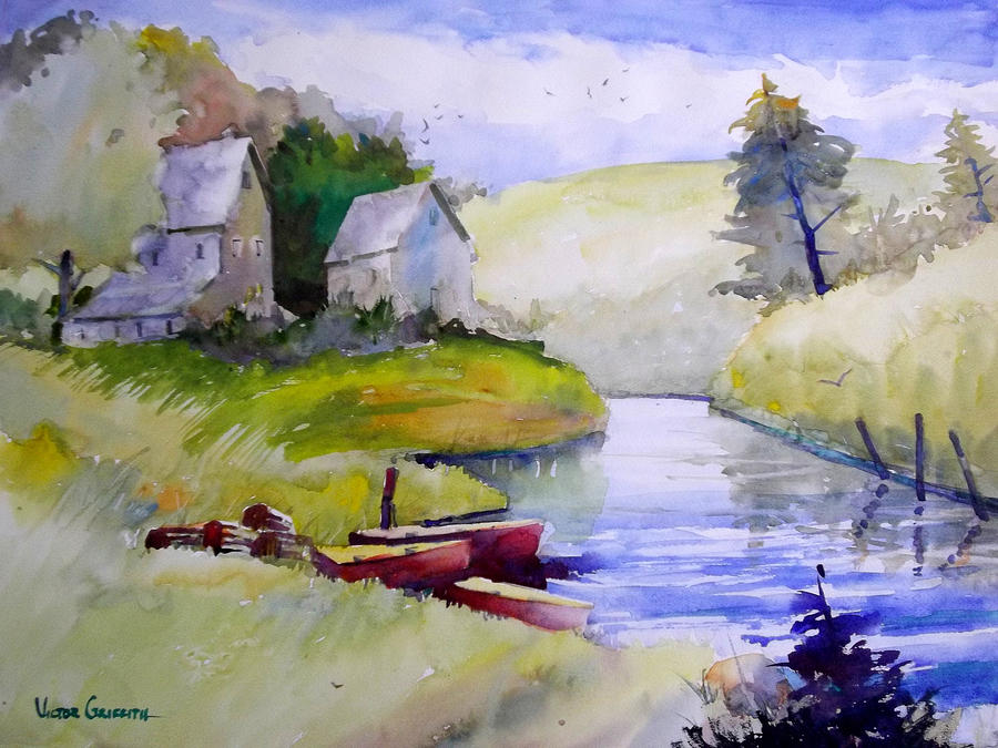 river scene painting