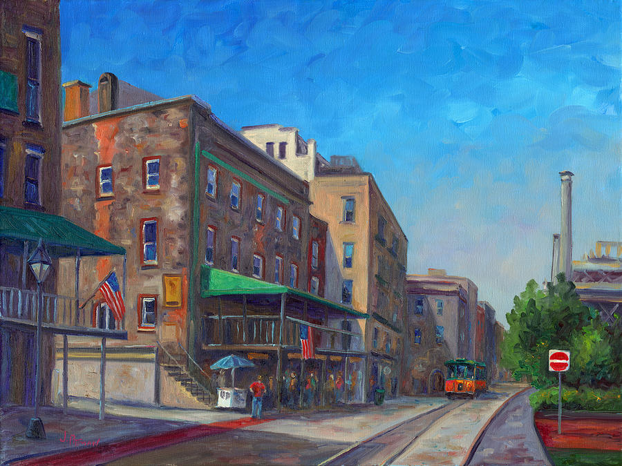 River Street Savannah Painting by Jeff Pittman