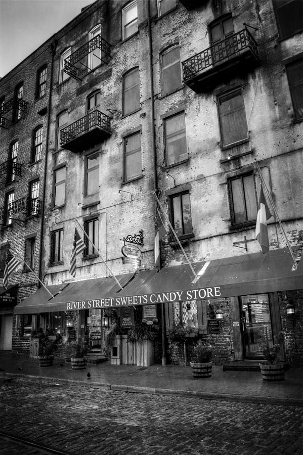 River Street Sweets in Black and White Photograph by Greg and Chrystal Mimbs