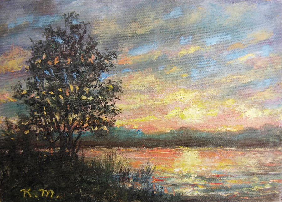 River Sundown Painting by Kathleen McDermott