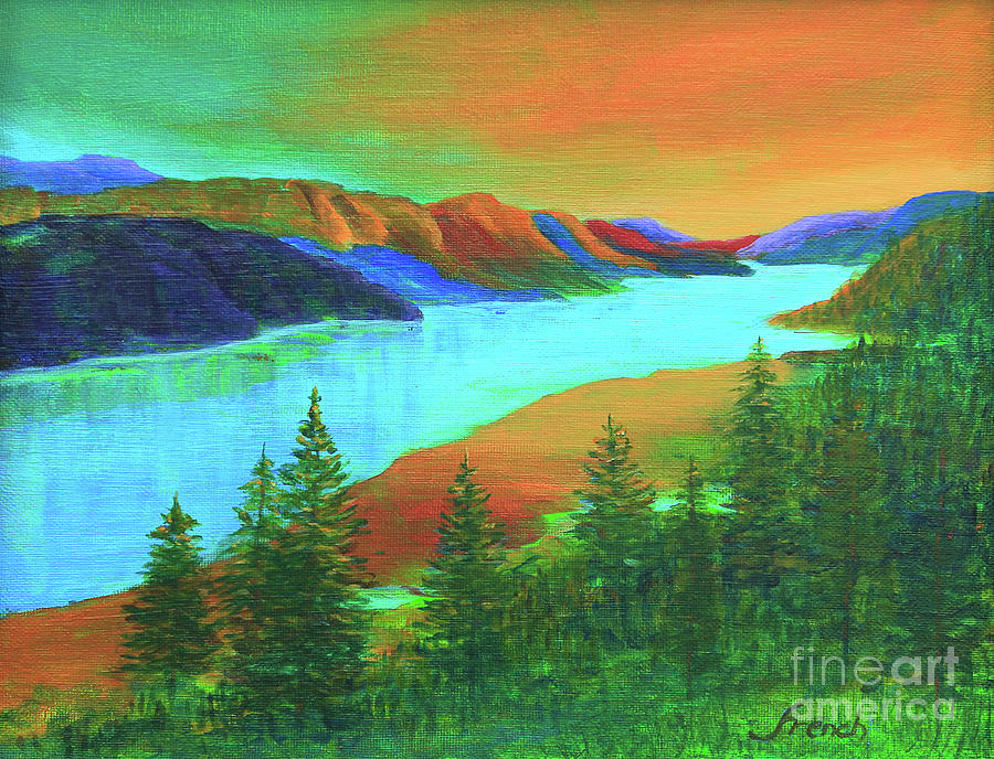 River Sunrise Painting by Jeanette French