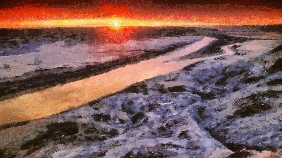 River Sunset Digital Art