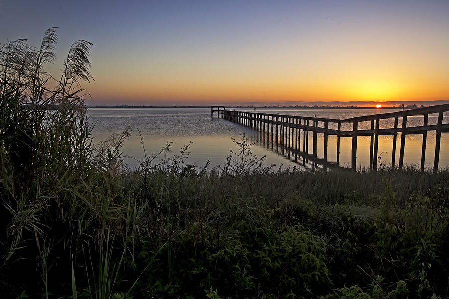 Pier Photograph - River Sunsrise - Florida Sunrise Scenic by Rob Travis