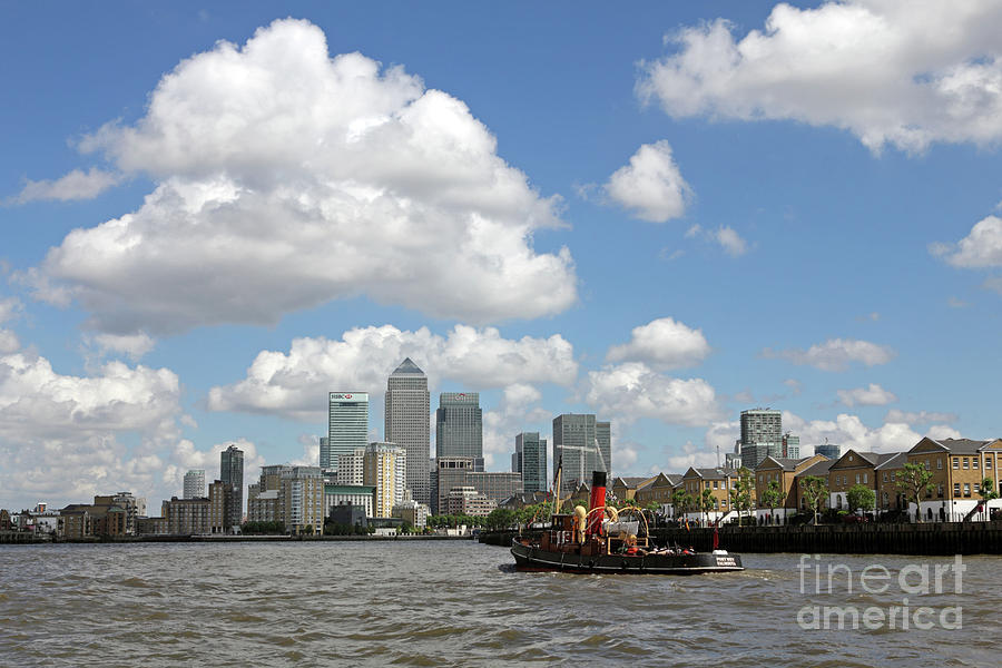 River Thames and Canary Wharf London Photograph by Julia Gavin