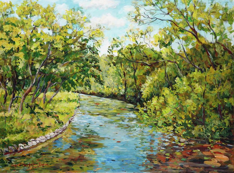River through the Forest Painting by Ingrid Dohm