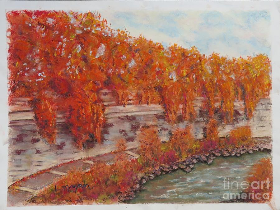 River Tiber In Fall Pastel