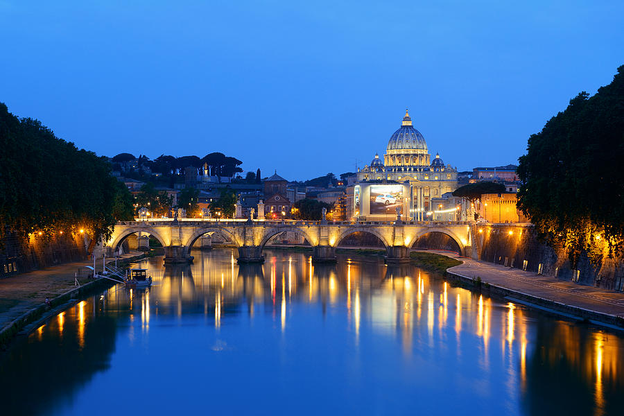 River Tiber in Rome Photograph by Songquan Deng