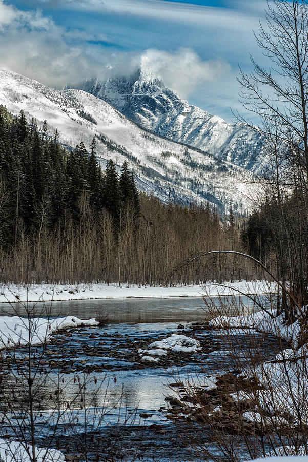 River To Peaks Glacier National Park Photograph