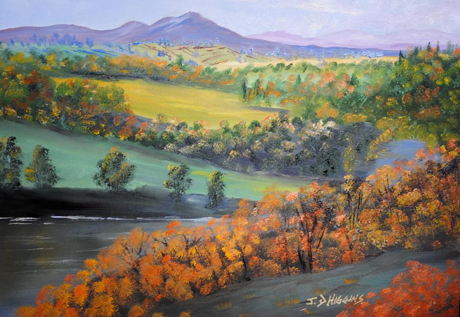 Landscape Painting - River Tweed Valley by James Higgins