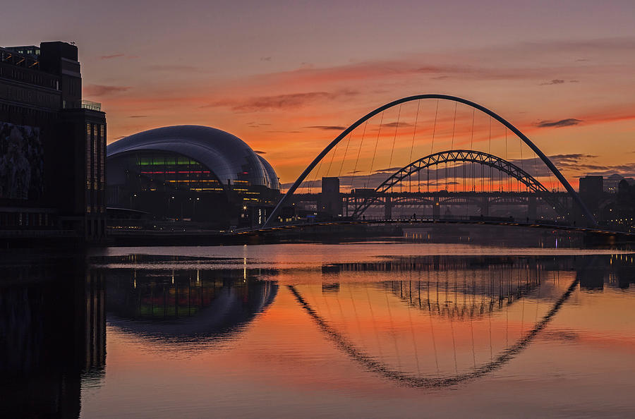Architecture Photograph - River Tyne Sunset by David Pringle