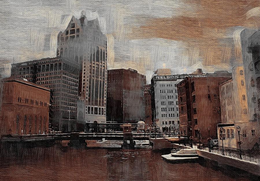 River View Aged Digital Art by Anita Burgermeister